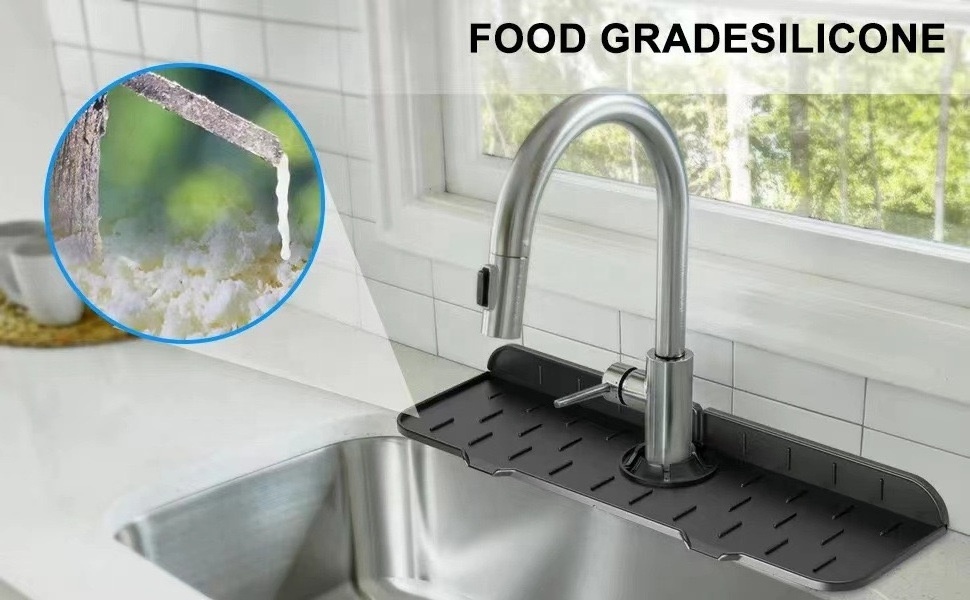 2022 factory hot sells  NEW Silicone Faucet Sink Mat Splash Guard Faucet Absorbent Mat For Kitchen Sink Splash Guard