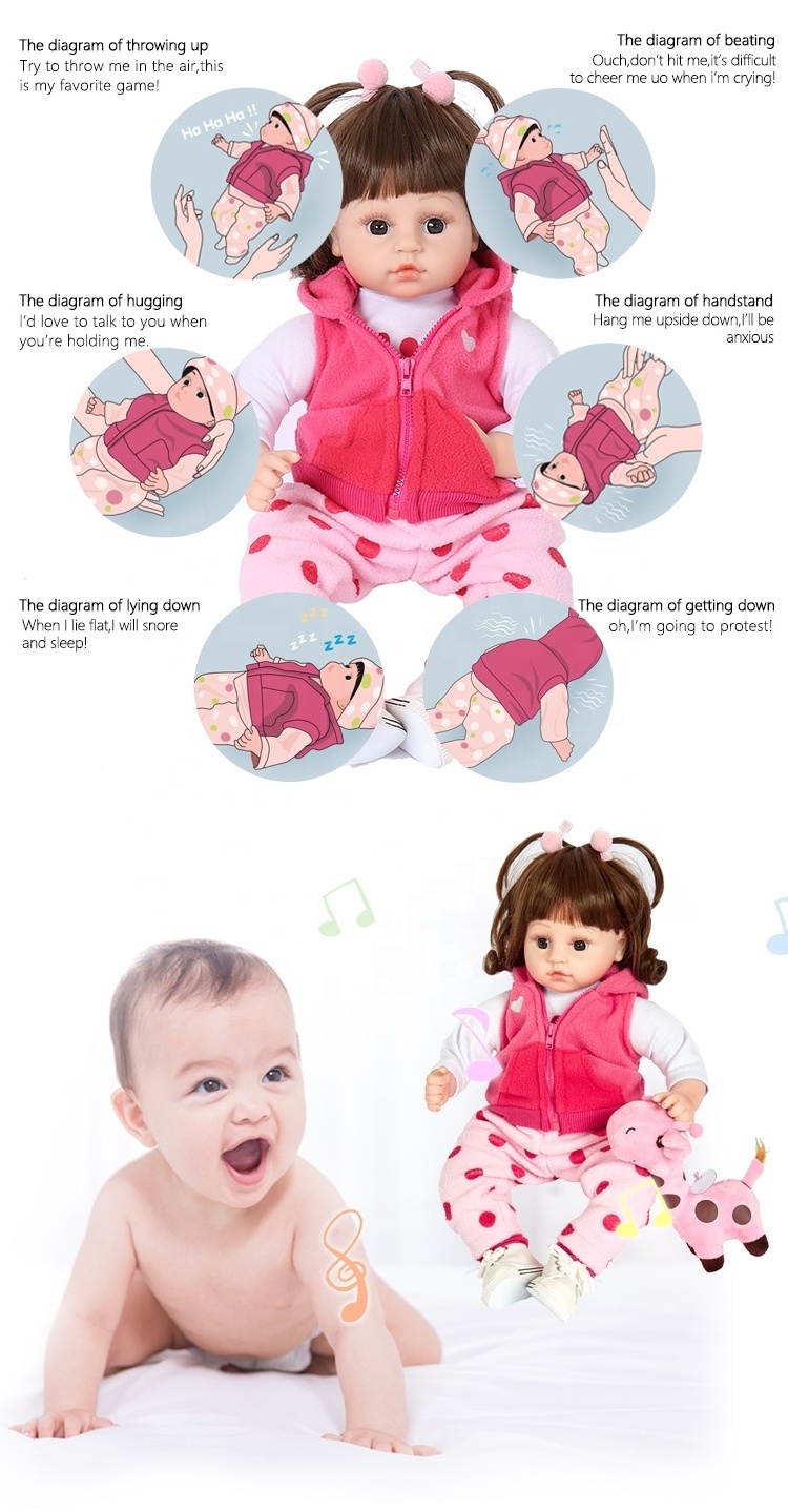 wholesale 48cm Reborn Baby Dolls Silicone Cute Soft Babies For Girls Fashion Bebe Reborn Dolls Newborn baby doll