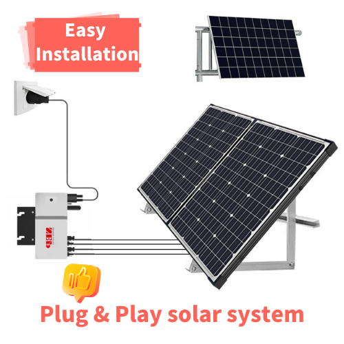 Monocrystalline Solar Panel Kit 250W Micro Power Inverter Balcony Power Plant 1200 Watt Complete