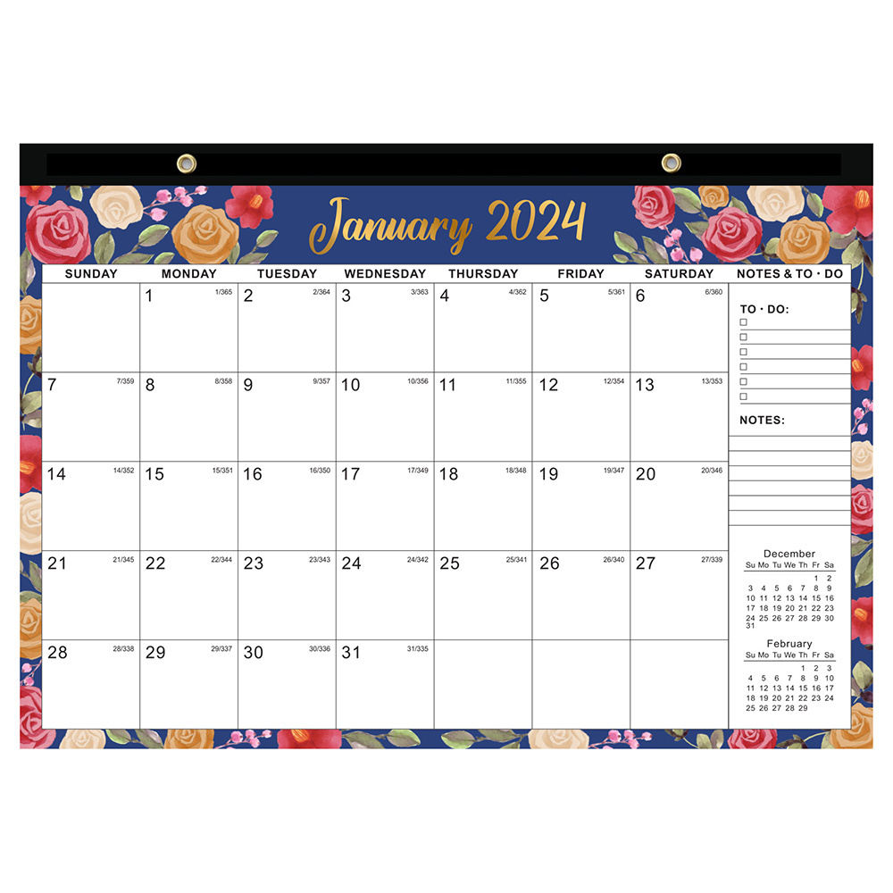 Custom Wall Calendar 2024 Daily Advent Calendar For Planning & Organizing 18 Months Calendar Planner