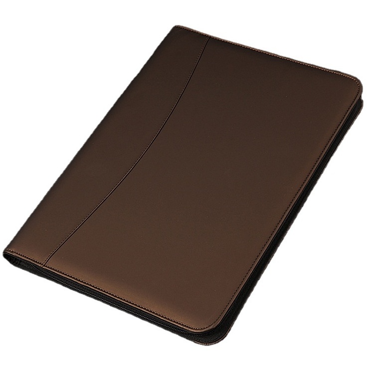 Custom Embossed Logo Pu Leather Portfolio Conference A4 Size Office  Cardboard Portfolio With Different Size Holder And Notepad