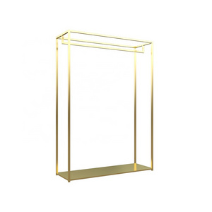 High end rapid sample iron gold custom wall mounted bridal wedding dress display rack for clothing store