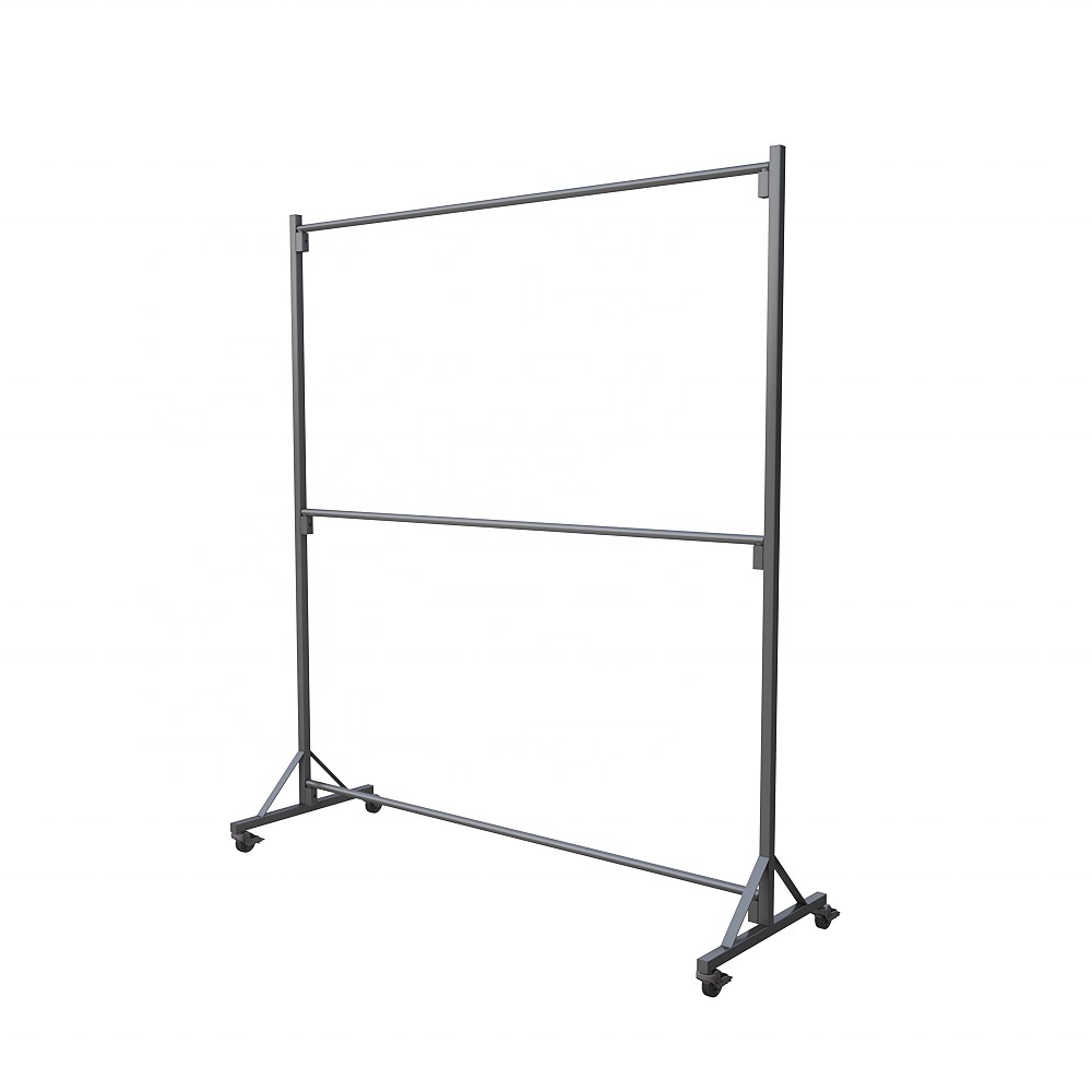 Hot stock sell 4 clothing store fixtures iron floor metal clothes wheel rim display rack for shop 2 way