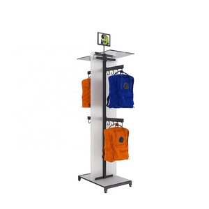 Luxury shop fittings manufacturer shelf supplies iron racks shop fittings and display for backpack bags store