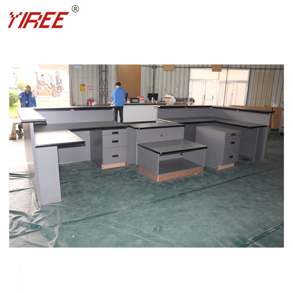 Custom Design Wooden U Shape Retail Antique Modular Shop Cashier Checkout Counter for Jewellery