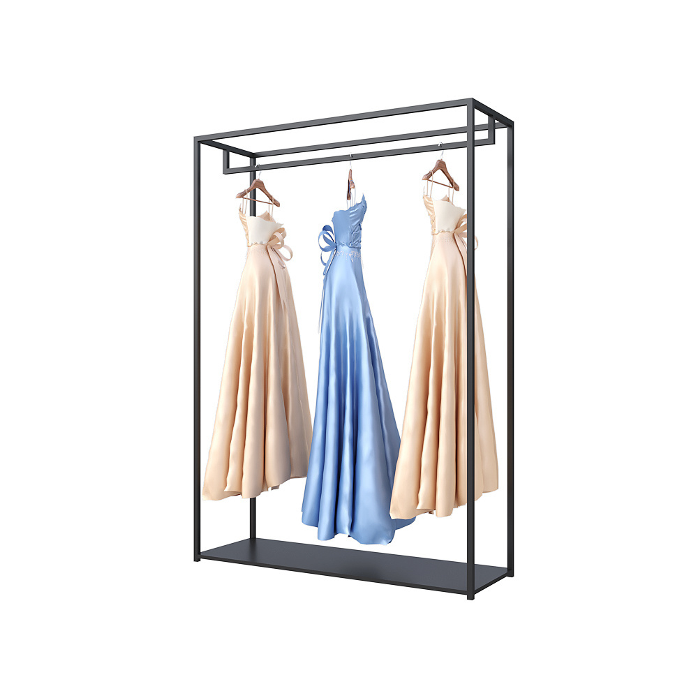 Luxury rapid sample metal frame black custom wedding dress retail clothing store fixtures display rack