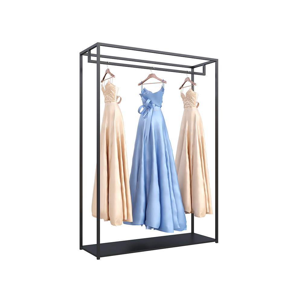 Luxury rapid sample metal frame black custom wedding dress retail clothing store fixtures display rack