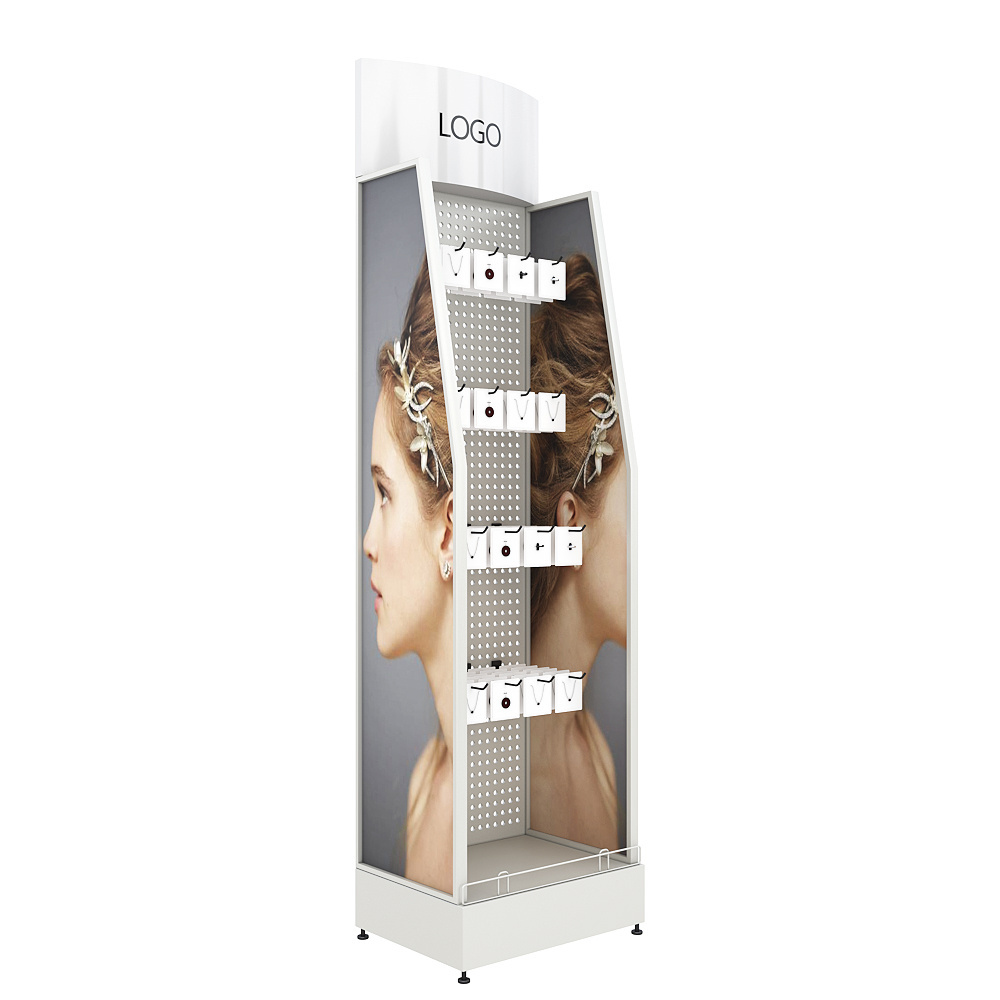 Wholesale price beauty salon wig shop furniture metal pegboard custom stand extensions hair display rack