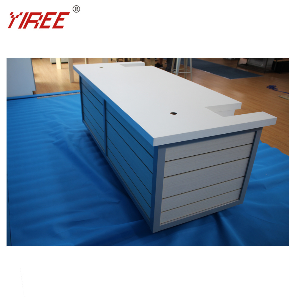 High Quality Custom Design MDF Wooden Shop Cashier Supermarket Store Checkout Counter For Sale