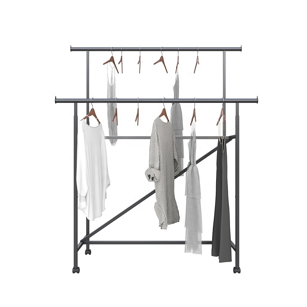 Clothing fittings metal steel adjustable height h shape fancy retail store shelving racks for shop displays