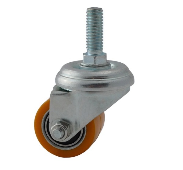 Low Profile Plate Casters and Wheels Heavy Duty PU Swivel Caster Wheel