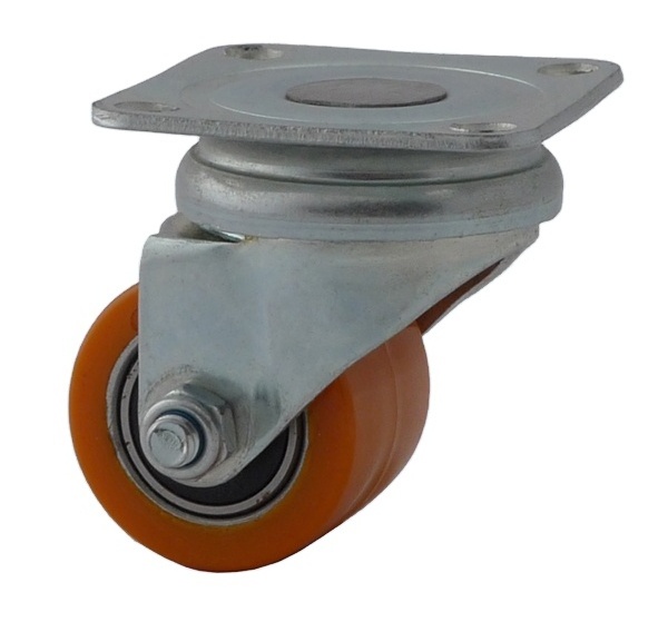 Low Profile Plate Casters and Wheels Heavy Duty PU Swivel Caster Wheel