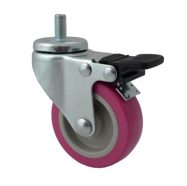 Supply Durable shopping cart wheel PU TPR PP PA trolley swivel caster wheels 3 inch factory