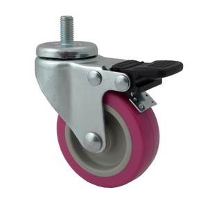 Supply Durable shopping cart wheel PU TPR PP PA trolley swivel caster wheels 3 inch factory