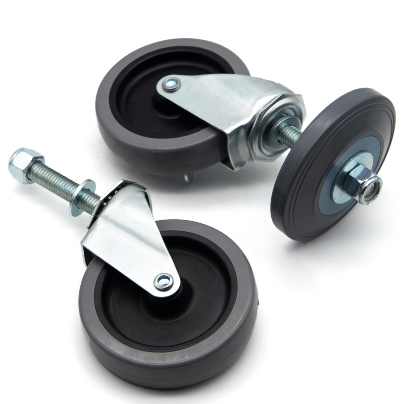 Caster Factory 125mm Tpr Esd Caster Wheel 100mm Swivel Grey 4 Inch Rubber Conductive Castor Industrial Castor Wheels