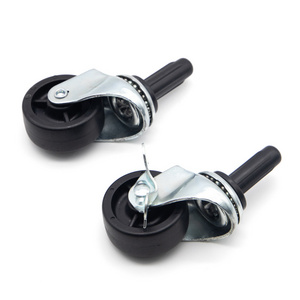 sell 1" 1.5" 2.5"  3" polyurethane caster wheel 1 inch  black caster wheels with stem for industrial flat free caster