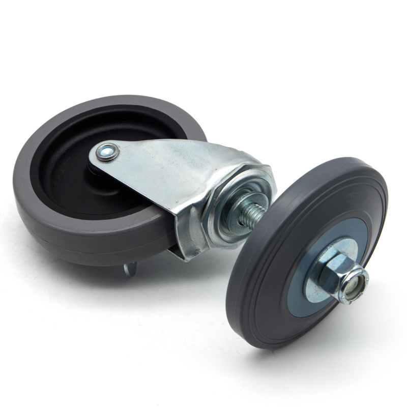 Caster Factory 125mm Tpr Esd Caster Wheel 100mm Swivel Grey 4 Inch Rubber Conductive Castor Industrial Castor Wheels