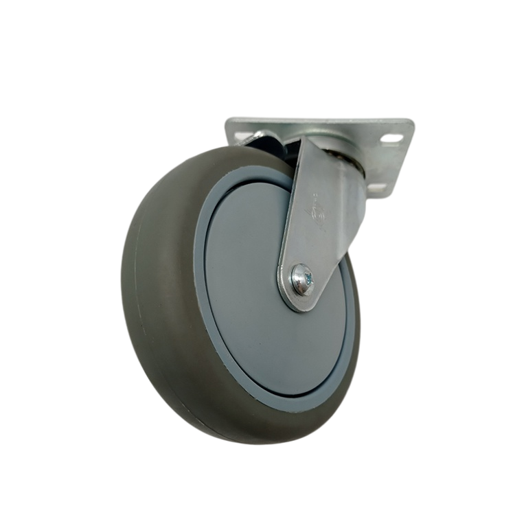 Grey Wheel Manufacture Large 10 Inch Swivel Casters Side Brake Height Adjustable Industrial Caster With Foot Brake