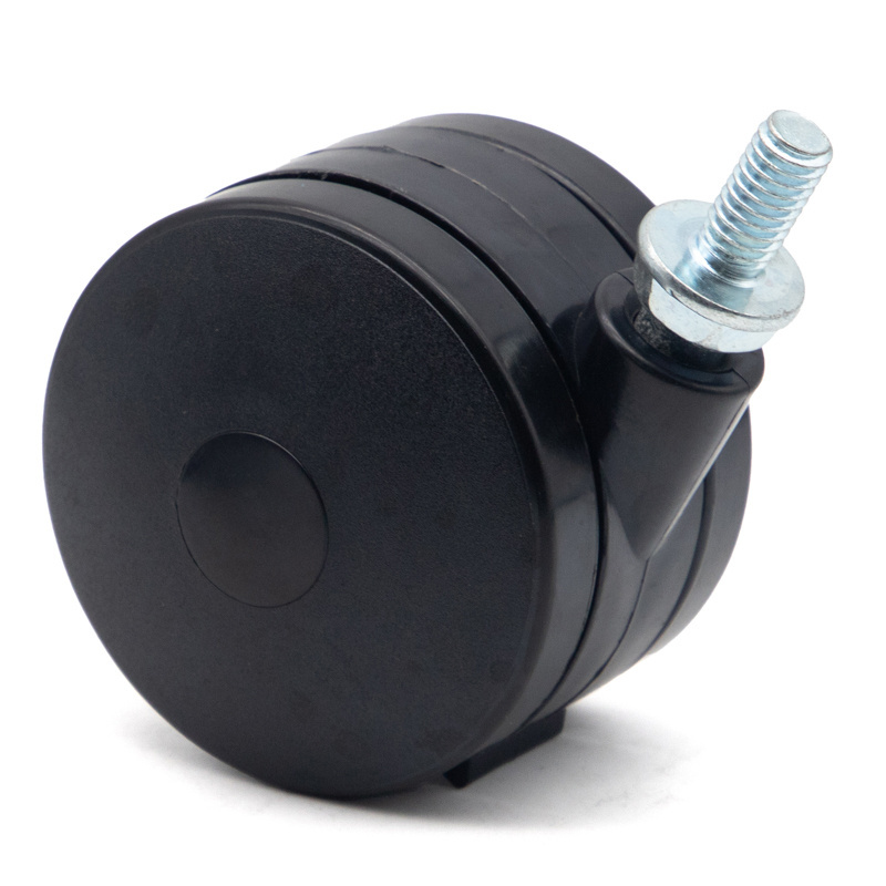 1.5 2.0 2.5 3 4 5  inch dual wheel furniture casters  black rubber TPR wheel castor wheels nylon office chair caster