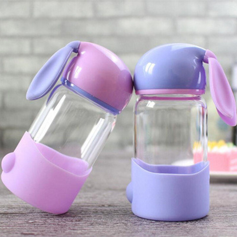 Creative Rabbit Glass Female Portable Student Water Cup Korean Version Small Capacity Water Bottle