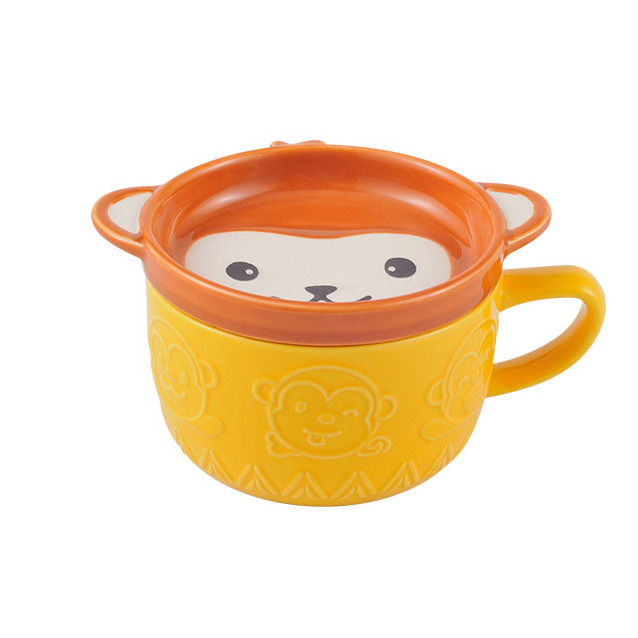 Japanese Creative Shiba Inu Mark Cup 3d Super Cute Animal Dog Mugs Coffee Ceramic Mug With Spoon and Lid