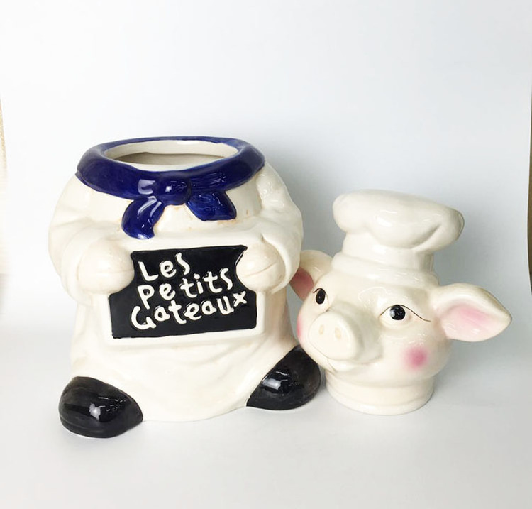 3D Dog Cartoon Ceramic Cookie Jar, Custom Candy Food Treat Containers Jar