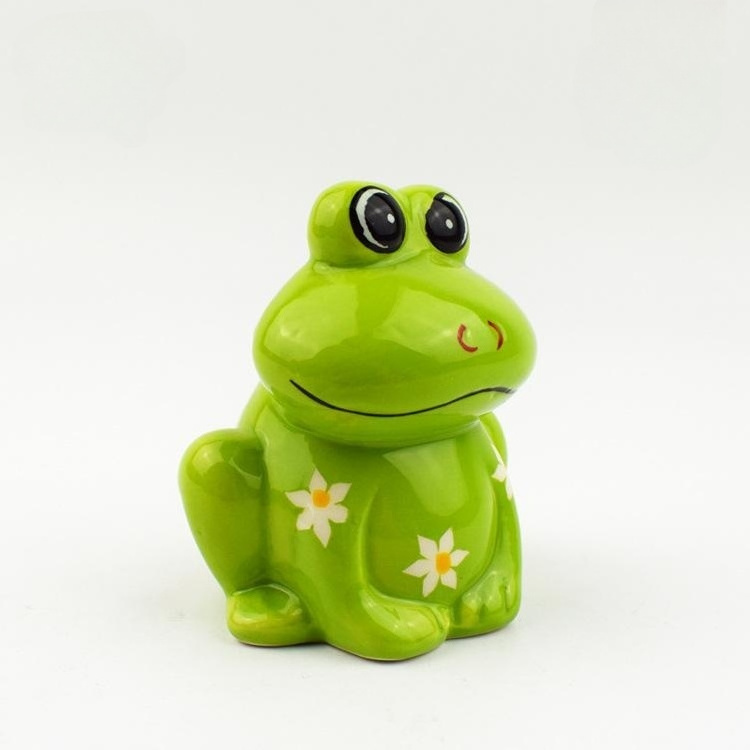 Children's Creative Ornament Ceramic Frog Piggy Bank Hand-painted Animal Savings Jar