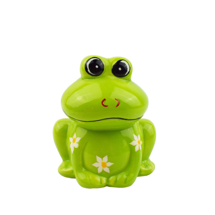 Children's Creative Ornament Ceramic Frog Piggy Bank Hand-painted Animal Savings Jar