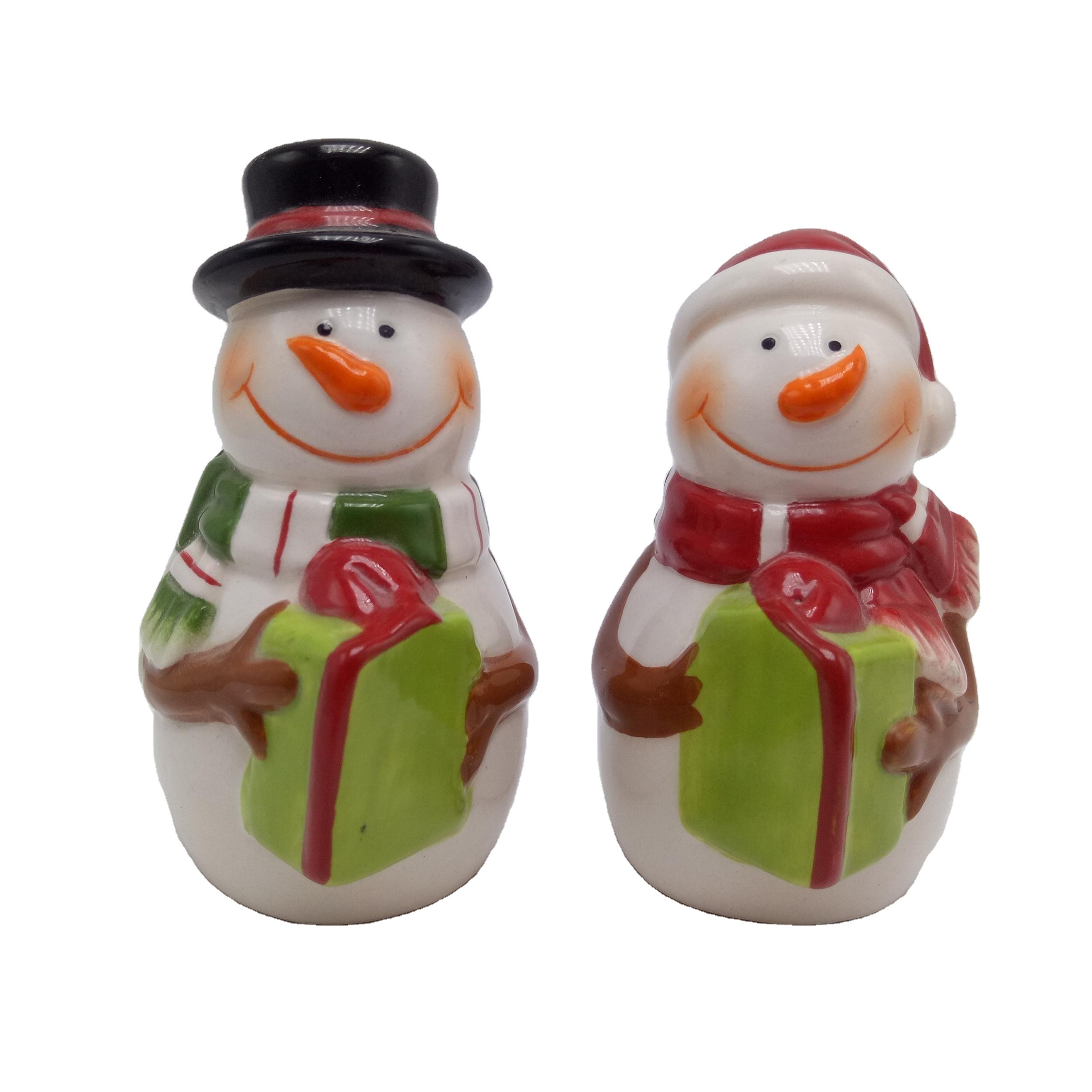 Creative Special Shaped Custom Ceramic Craft Salt And Pepper Shakers Set with tray Gift Seasoning Bottle Spice Jar