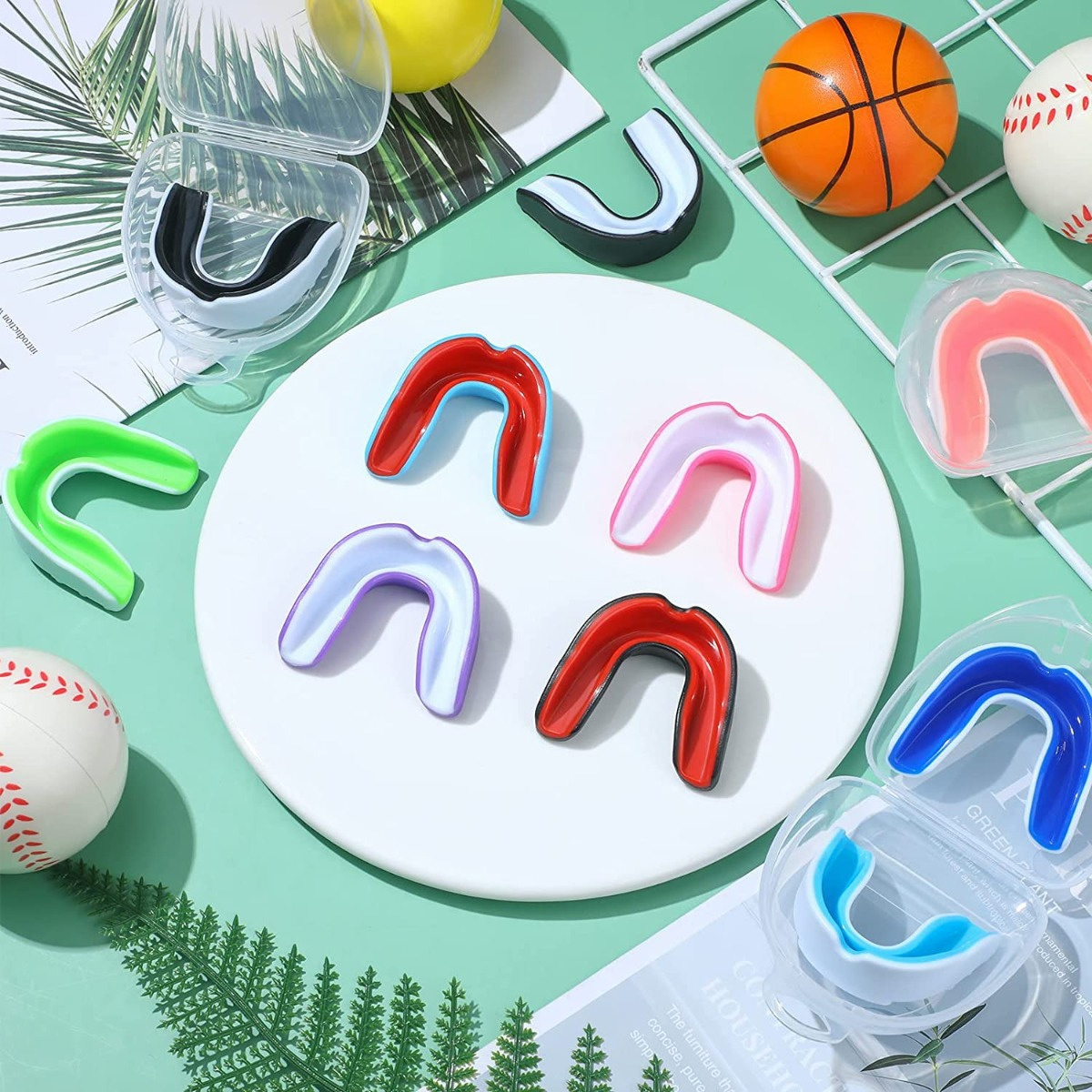 Wholesale Custom Printed Eva Sports Boxing Rugby Mouthguard Mma Mouth Piece Silicone Braces EVA Double Colored for MMA Boxing