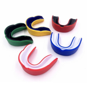 Wholesale Custom Printed Eva Sports Boxing Rugby Mouthguard Mma Mouth Piece Silicone Braces EVA Double Colored for MMA Boxing