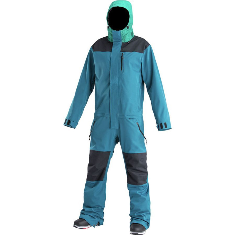 Adult One Piece Full Body Snow Suit Outdoor Skiing Warm Windproof Overalls Ski Suit