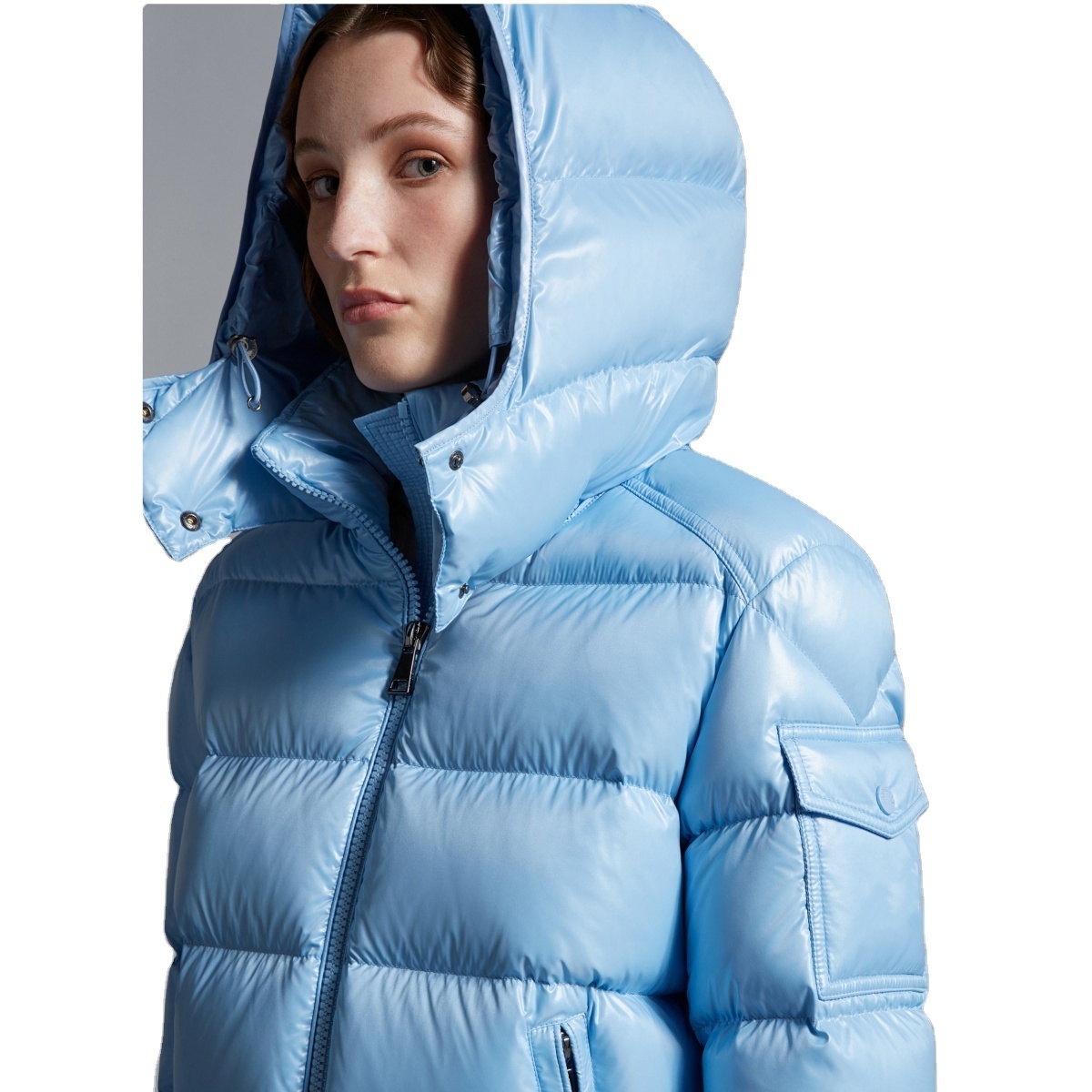 Factory Custom Warm Down Puffer Jacket Lightweight  Hooded Women's Short Down Jacket