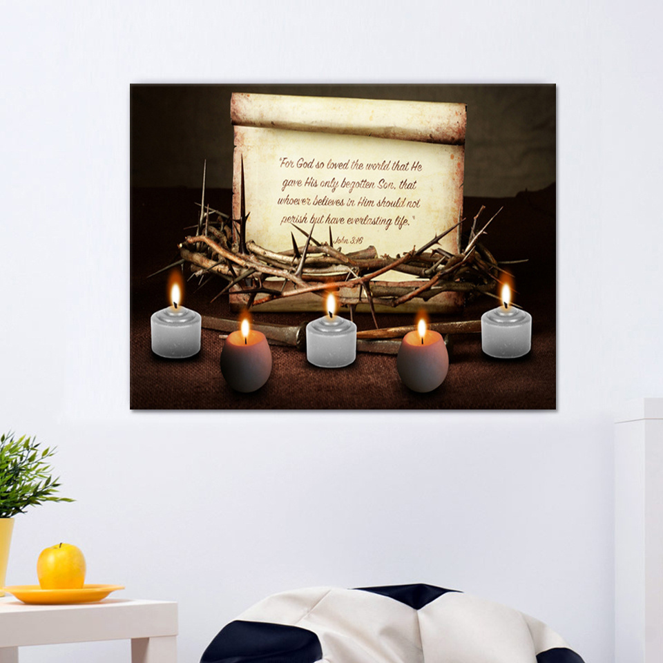 Newest Frameless Canvas Prints High Quality Promotional Golden Jesus Simple Designs Painting Wall Pictures Living Room Led Art