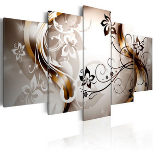 Image Abstract Painting Custom Printing Art Decorative Wallpaper Living Room Mural Poster 5 Panel Wall Flower Oil Canvas Print