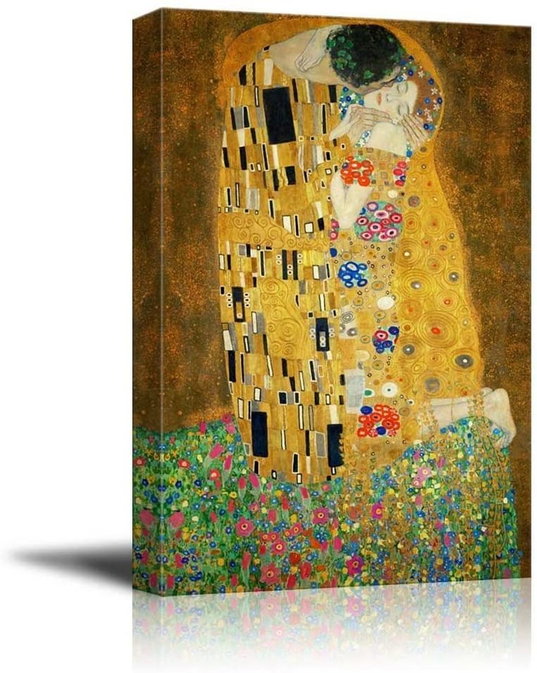 Modern Abstract  Famous Paintings Hotel Gold Foil Canvas Wall Art Van Gogh Gustav Klimt Hand Painted Oil Painting