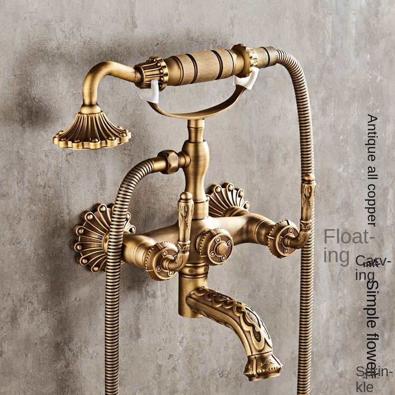 Classic Handcrafted Thermostatic Shower Faucet Mixer Brass Copper Body Dual Handle with Electric Faucets Hotel Applications