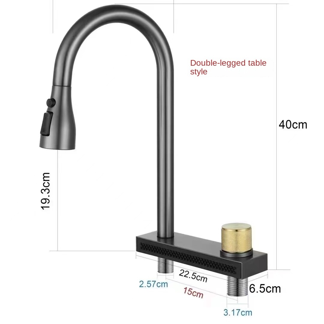 Single-Hole Kitchen Faucet with Flying Rain Waterfall Effect Cold and Hot Water Splash-Proof Rotatable Sink Faucet