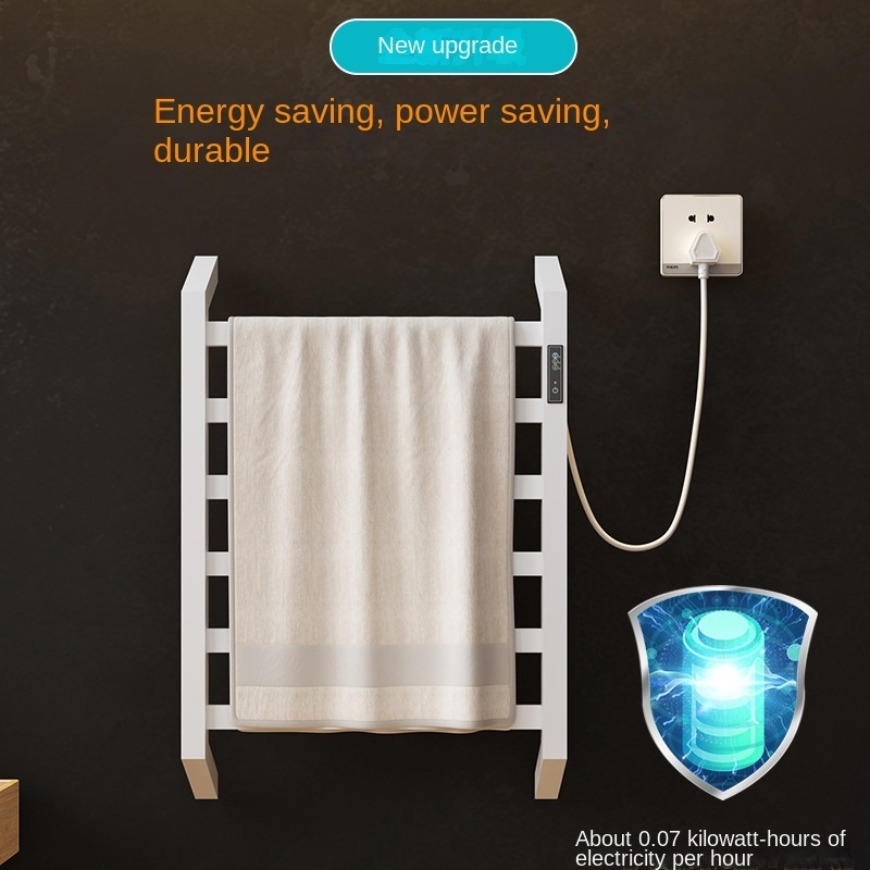 Newly-designed micro-computer electric towel rail with regular power-off bathroom stainless steel towel drying rack manufacture