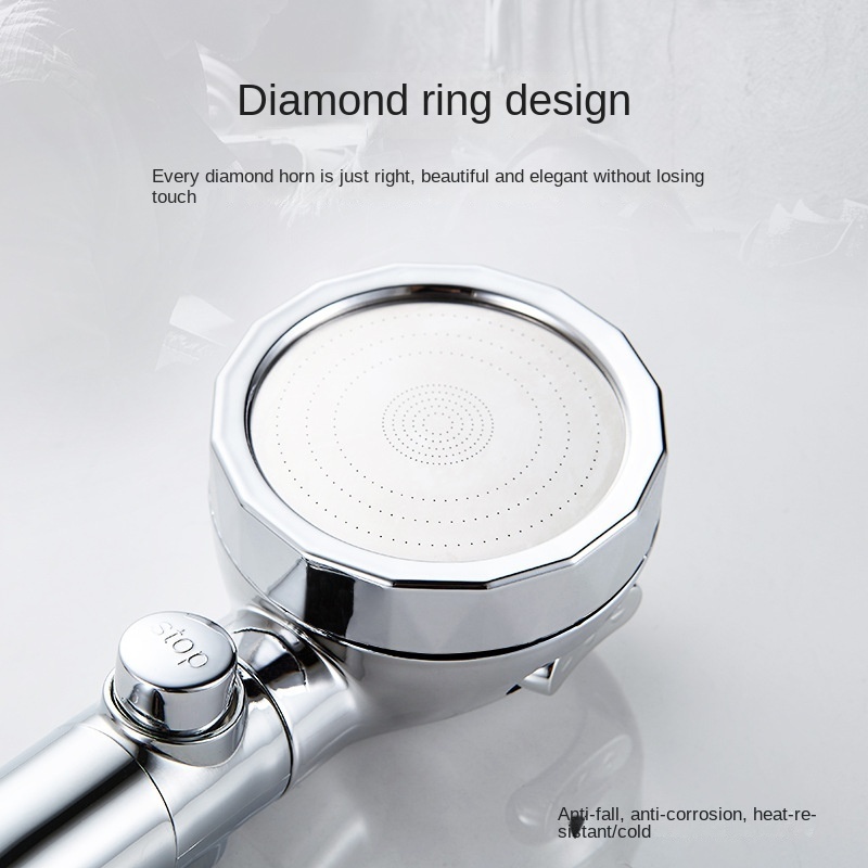 Pressurized Shower Head Diamond Crystal Ring Household High Pressure Bath Shower Head Shower Head Factory Direct Marketing