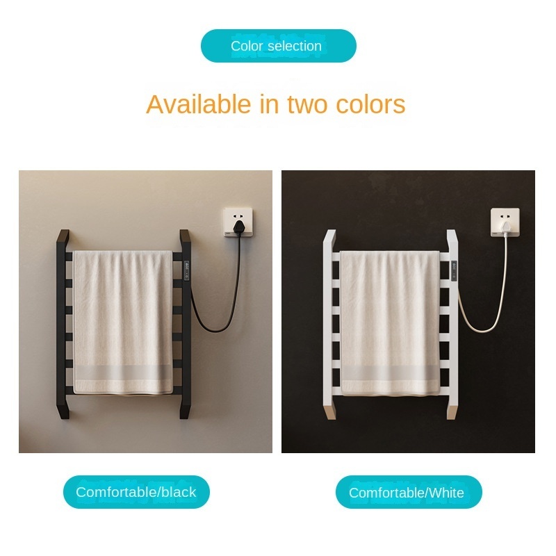 Newly-designed micro-computer electric towel rail with regular power-off bathroom stainless steel towel drying rack manufacture