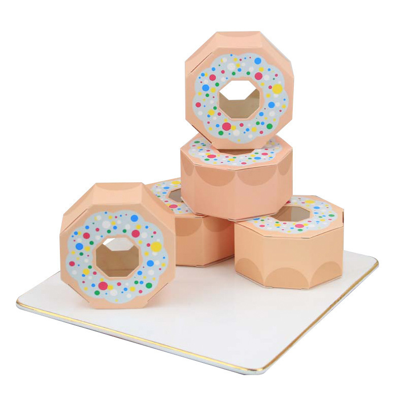 New Candy Wedding Companion Candy Box Packaging Chocolate Donuts Polygonal Biscuit Carton paper box