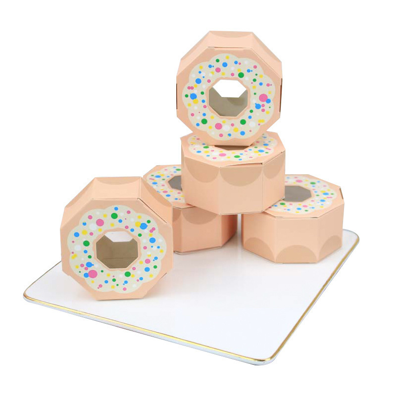 New Candy Wedding Companion Candy Box Packaging Chocolate Donuts Polygonal Biscuit Carton paper box