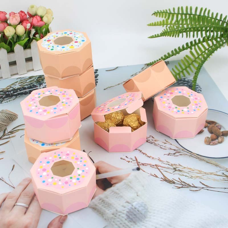 New Candy Wedding Companion Candy Box Packaging Chocolate Donuts Polygonal Biscuit Carton paper box