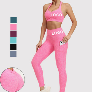 wholesale yoga suit set for women outdoor gym fitness wear tummy control fitness yoga pants yoga sets women