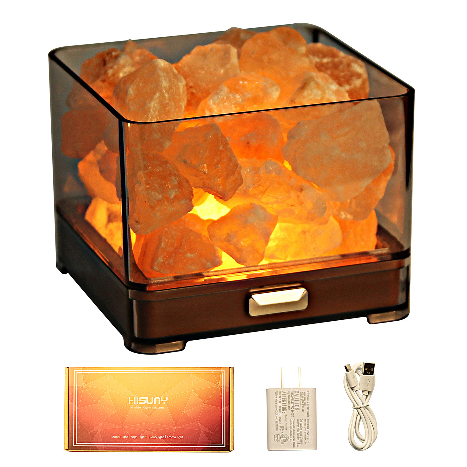 Yoga room Ambient Light Himalayan Rock Smart Dimming Heating LED Himalayan Crystal Salt Stone Lamp Wholesale