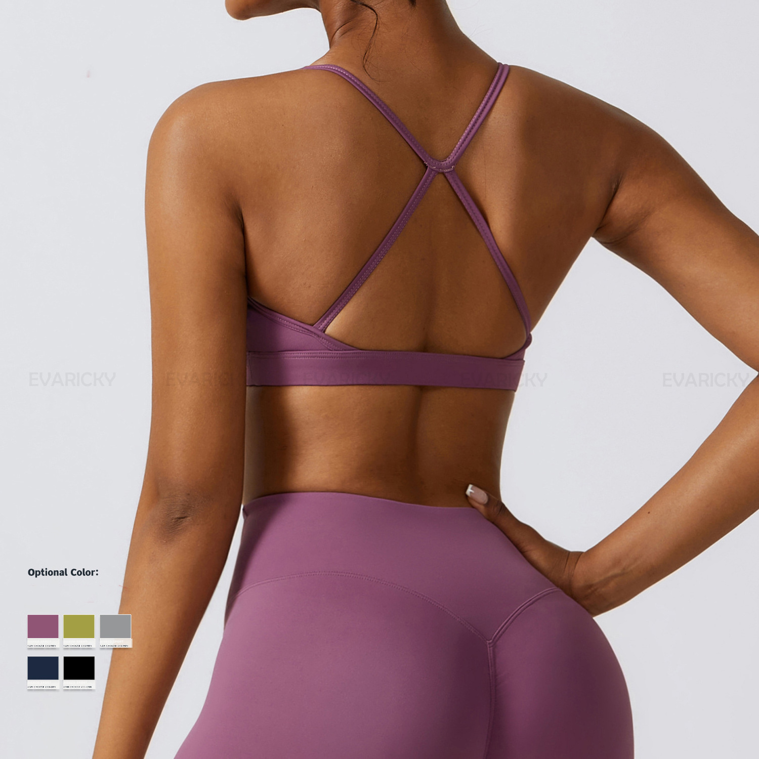 Wholesale Custom Logo Top Breast Support Cross Back Crop Top Gym Yoga Wear Sports Backless Sports Bra For Women Fitness