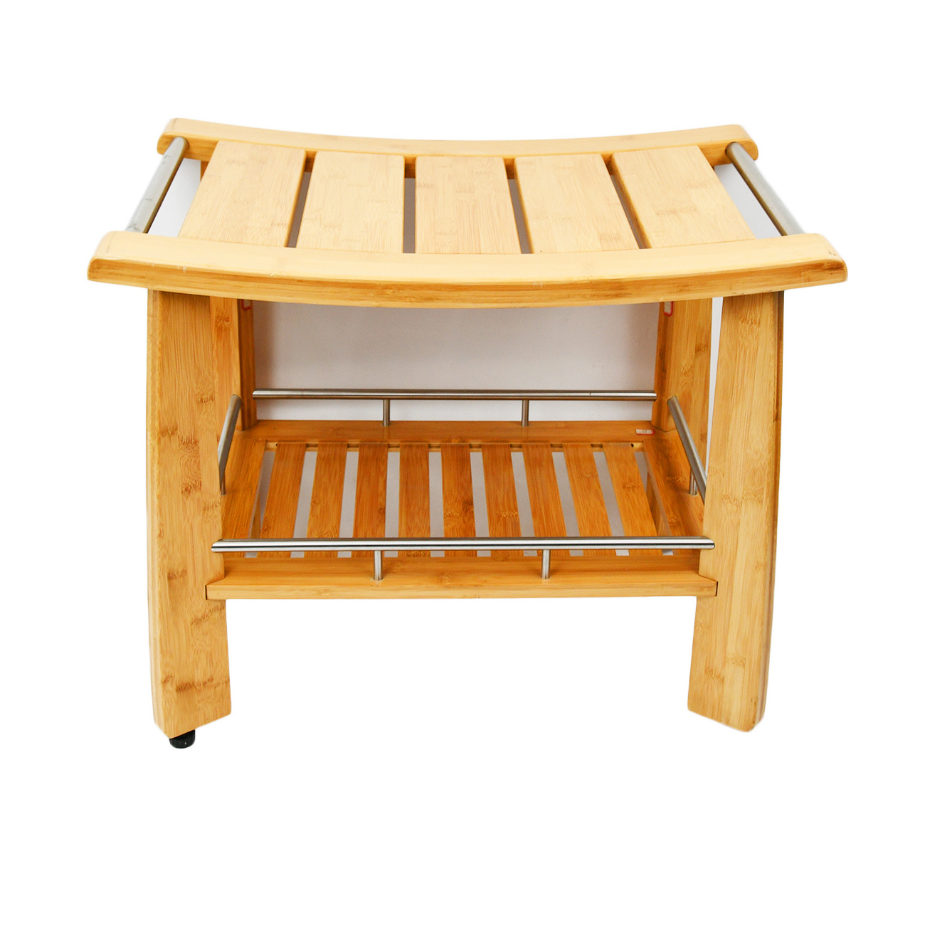 Shower Seat Bench Stool with Storage Shelf Indoor &Outdoor Bench with 100% Bamboo Bathtub