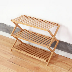 Bamboo Wood Shoe Rack 3 Tier Free Standing Shoe Shelf Storage Organizer for Hallway