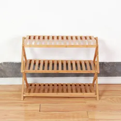 Bamboo Wood Shoe Rack 3 Tier Free Standing Shoe Shelf Storage Organizer for Hallway